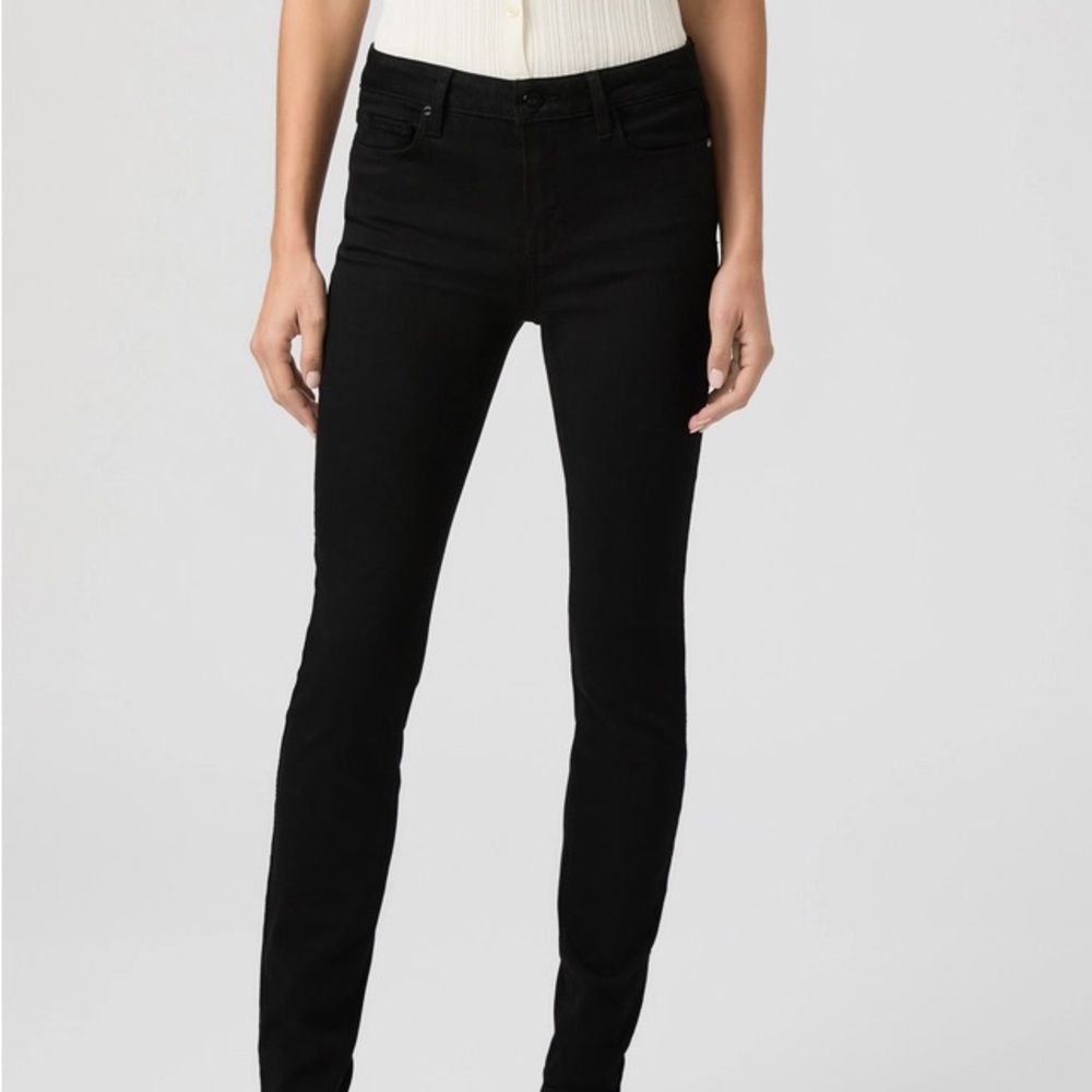 PAIGE High Rise Black Skinny Jeans